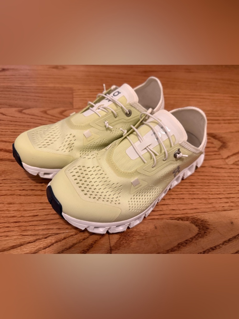 On Cloud Slip-on Sneakers in Light Green and White